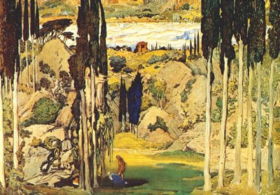 Set Design for the World Premiere of the Ballet Daphnis et Chloe, Music by Maurice Ravel, Paris by Leon Bakst